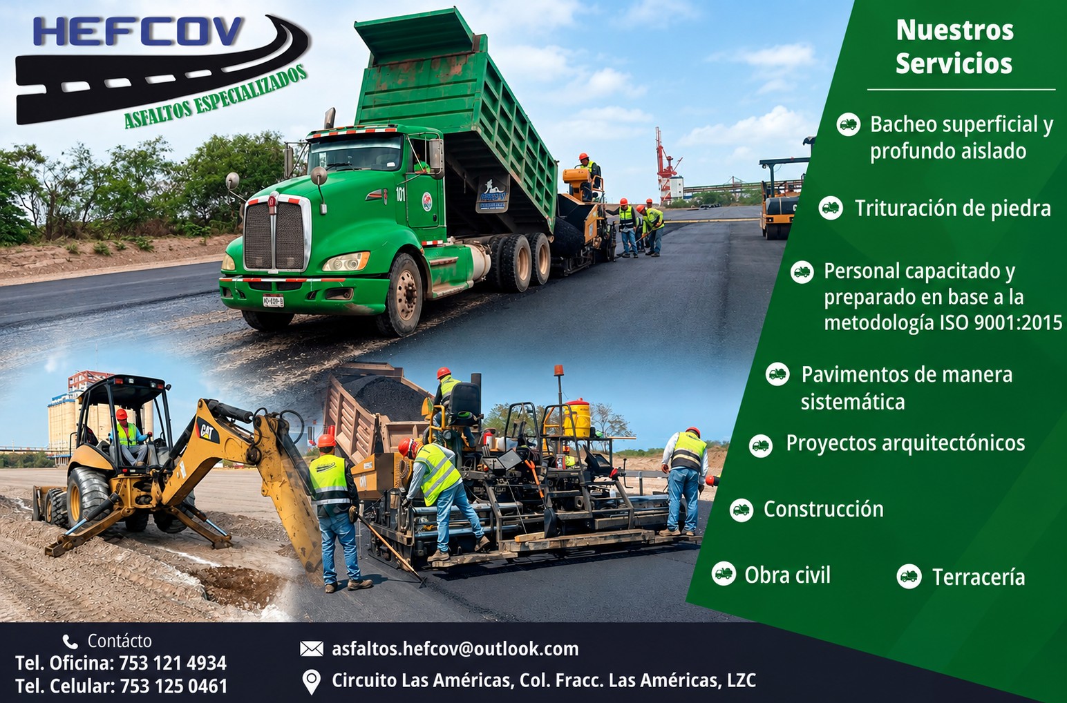Imagen promocional de Asfaltos Especializados HEFCOV, S.A. DE C.V